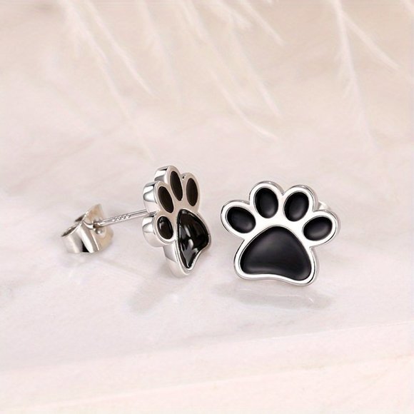 Women’s Stud Animal Paw Earrings 925 Silver - Picture 3 of 8